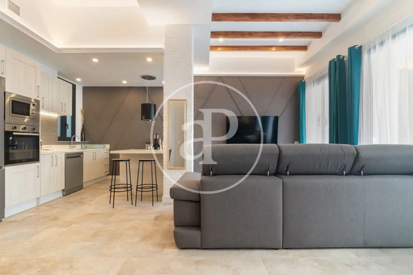 Wohnzimmer von Wohnung zum Verkauf in Valencia mit Klimaanlage, Heizung und Terrasse
