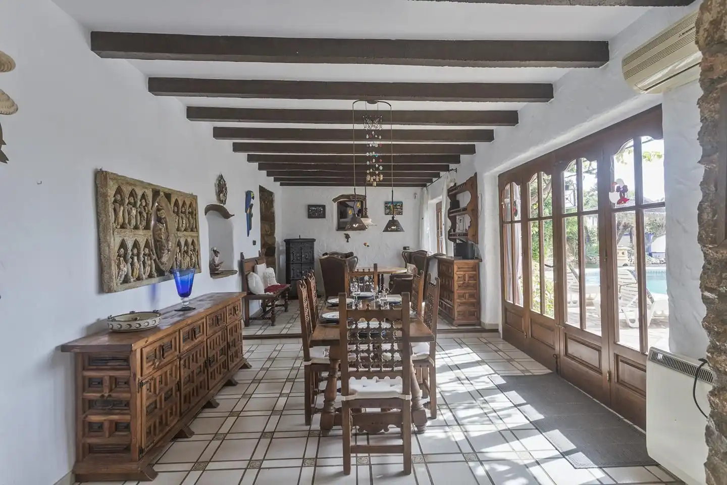 Menjador de Casa o xalet en venda en Calpe / Calp amb Aire condicionat, Jardí privat i Piscina