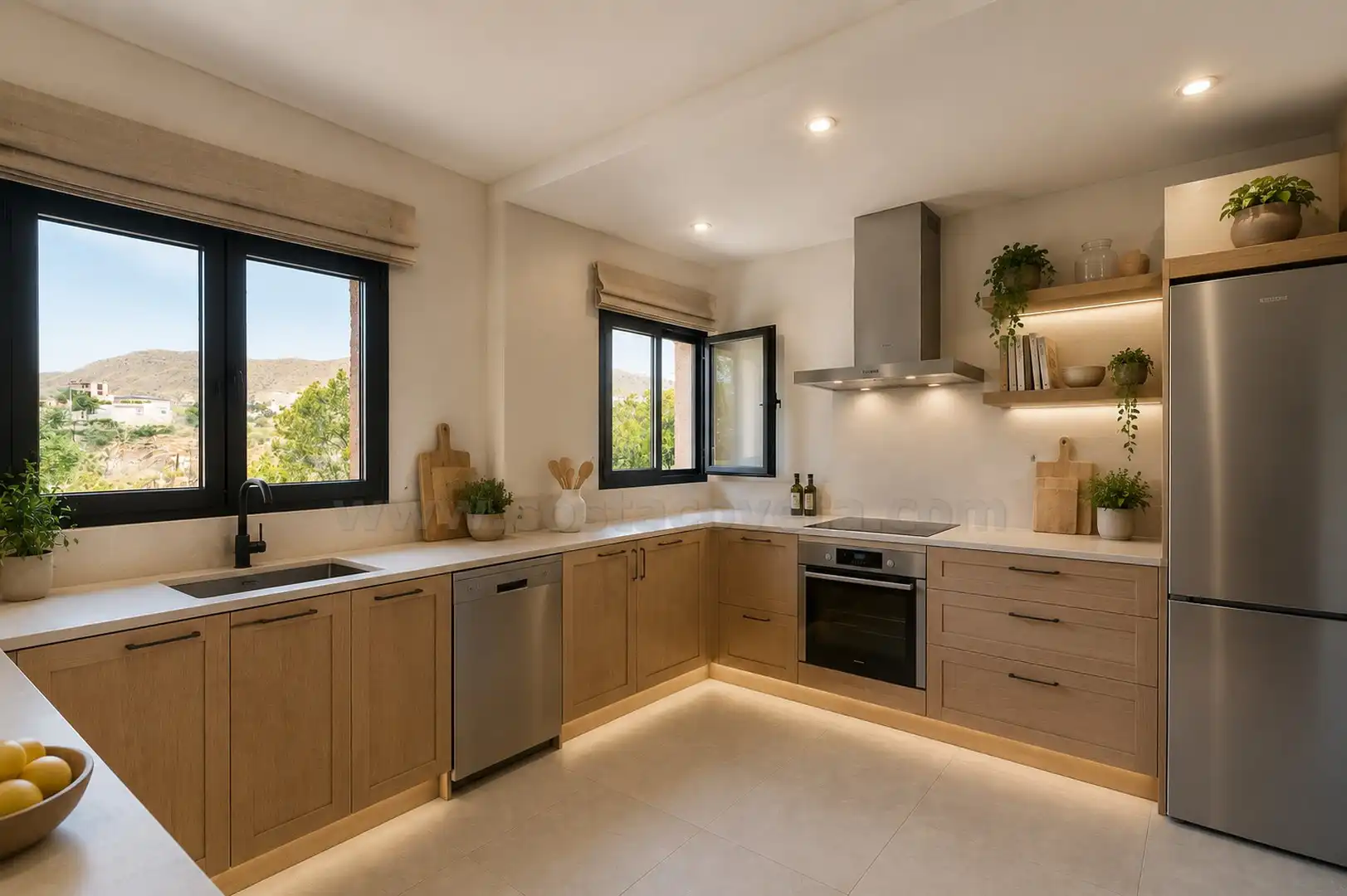 Cuina de Casa o xalet en venda en El Campello amb Aire condicionat, Jardí privat i Terrassa