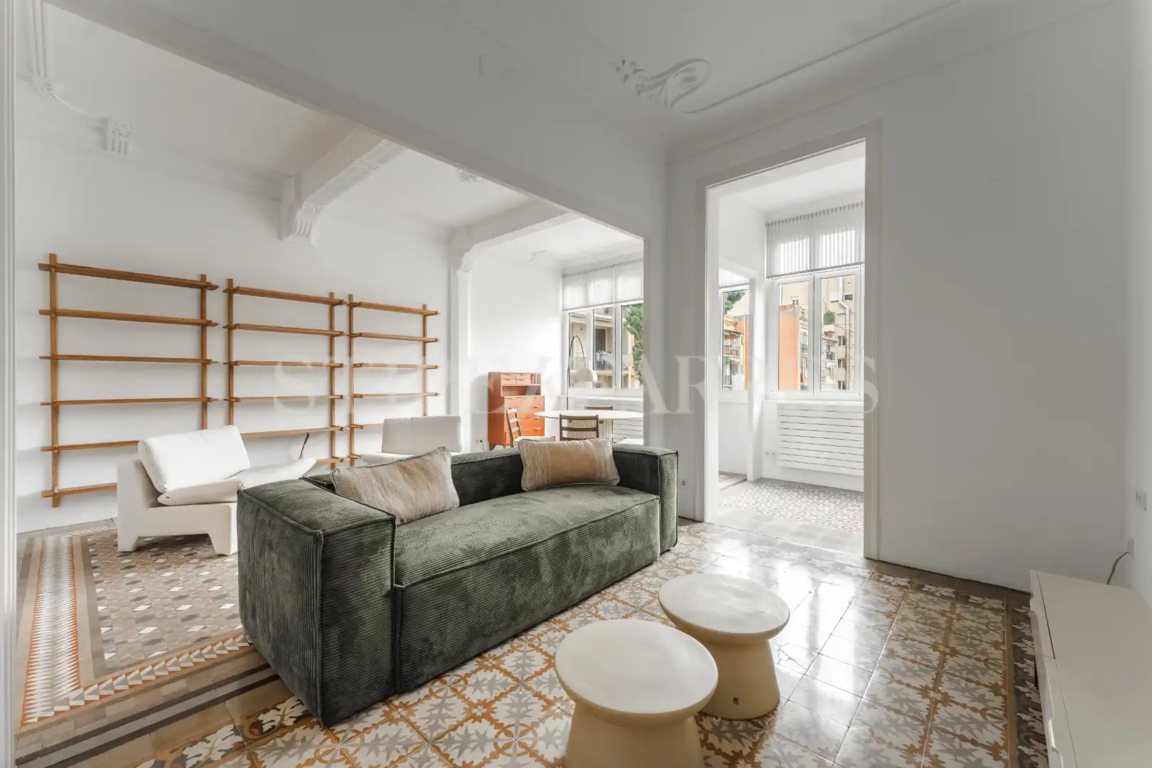 Sala de estar de Piso de alquiler en Barcelona con Aire acondicionado, Calefacción y Amueblado