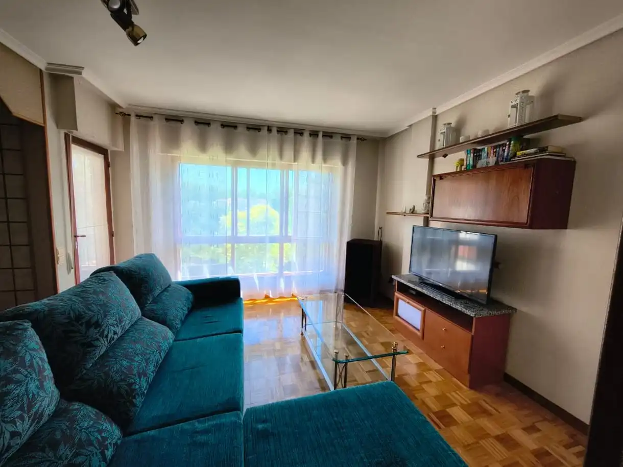 Sala d'estar de Pis de lloguer en Villarejo de Órbigo amb Calefacció, Parquet i Terrassa