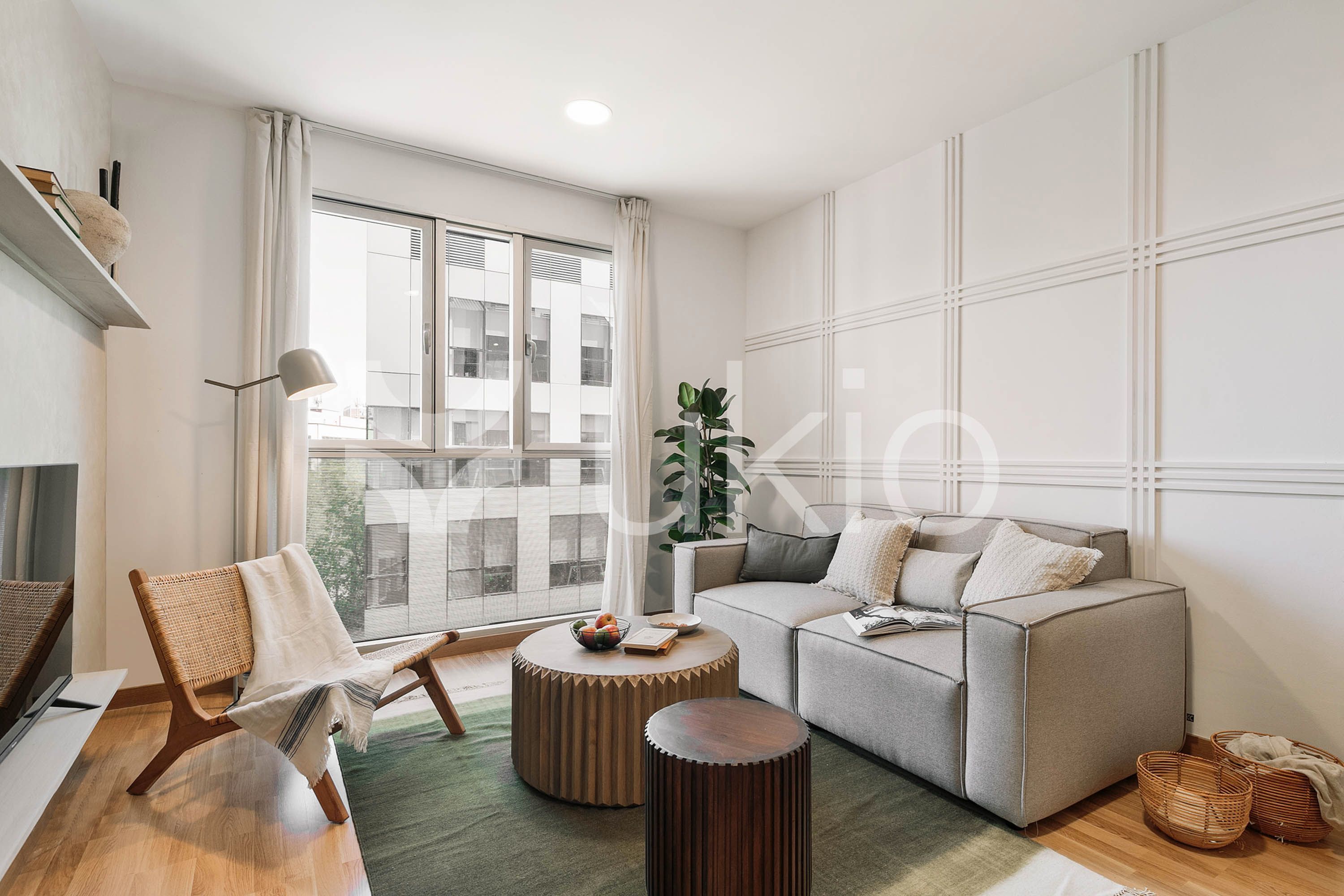 Sala d'estar de Apartament de lloguer en  Barcelona Capital amb Aire condicionat, Calefacció i Moblat
