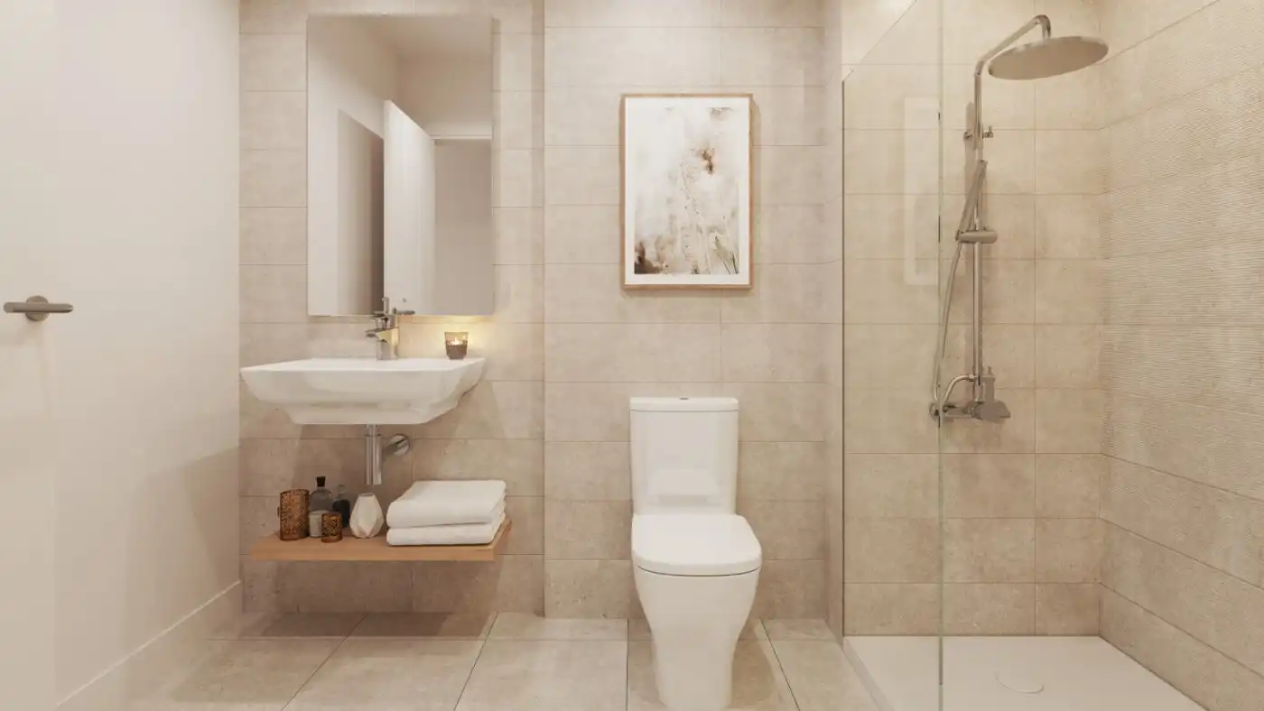 Baño de Planta baja en venta en Estepona con Aire acondicionado, Calefacción y Jardín privado