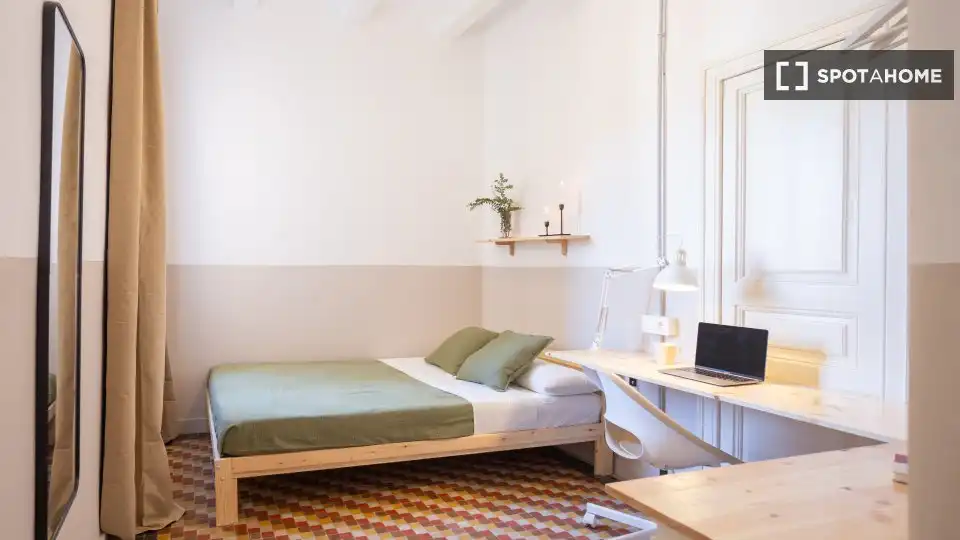 Habitación de Piso para compartir en Barcelona con Aire acondicionado, Calefacción y Amueblado