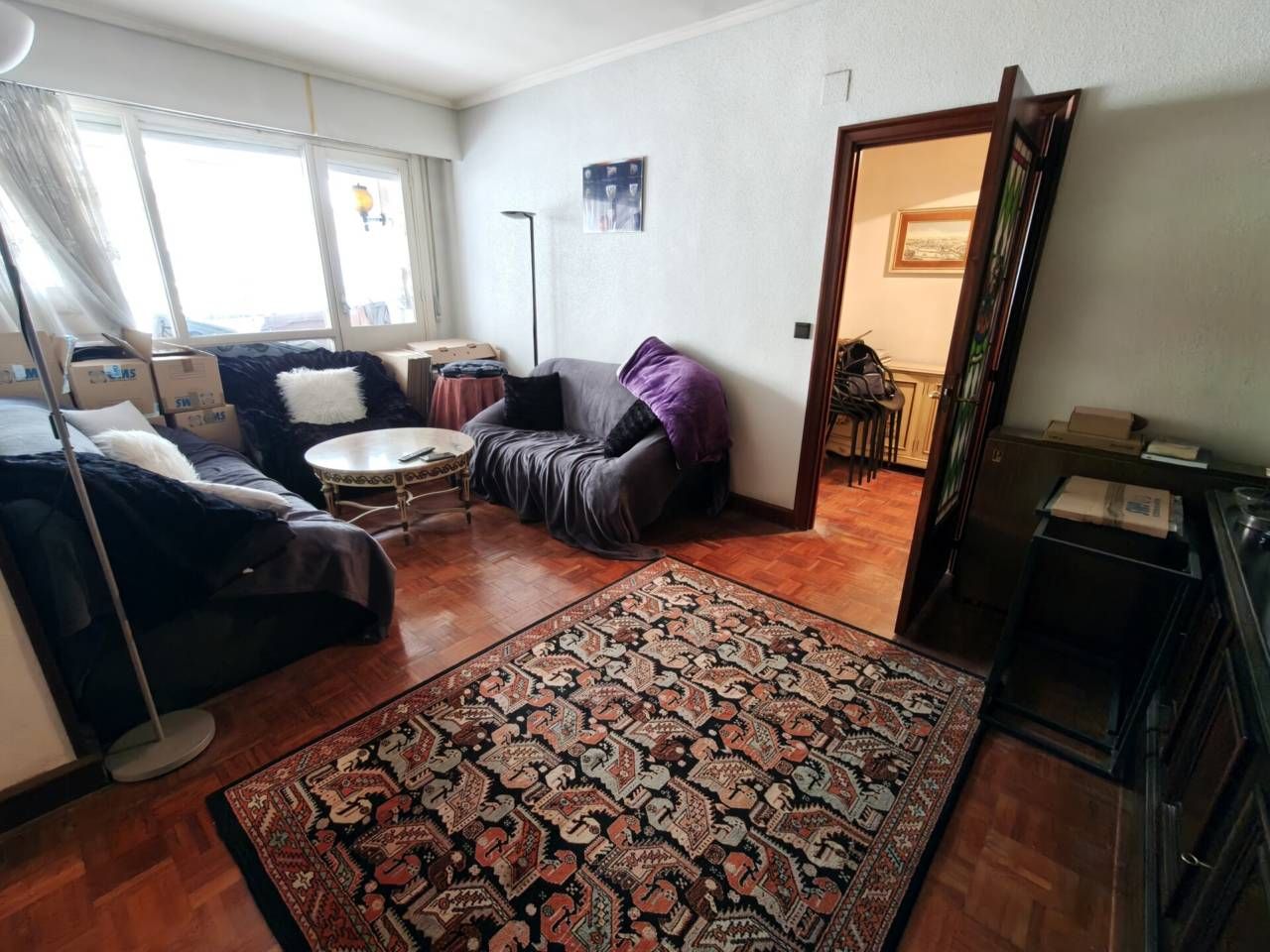 Living room of Flat for sale in Bilbao   with Heating, Parquet flooring and Terrace