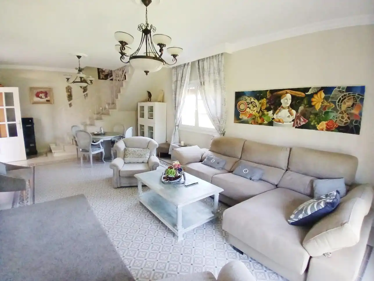 Wohnzimmer von Haus oder Chalet zum Verkauf in Aljaraque mit Heizung, Privatgarten und Schwimmbad