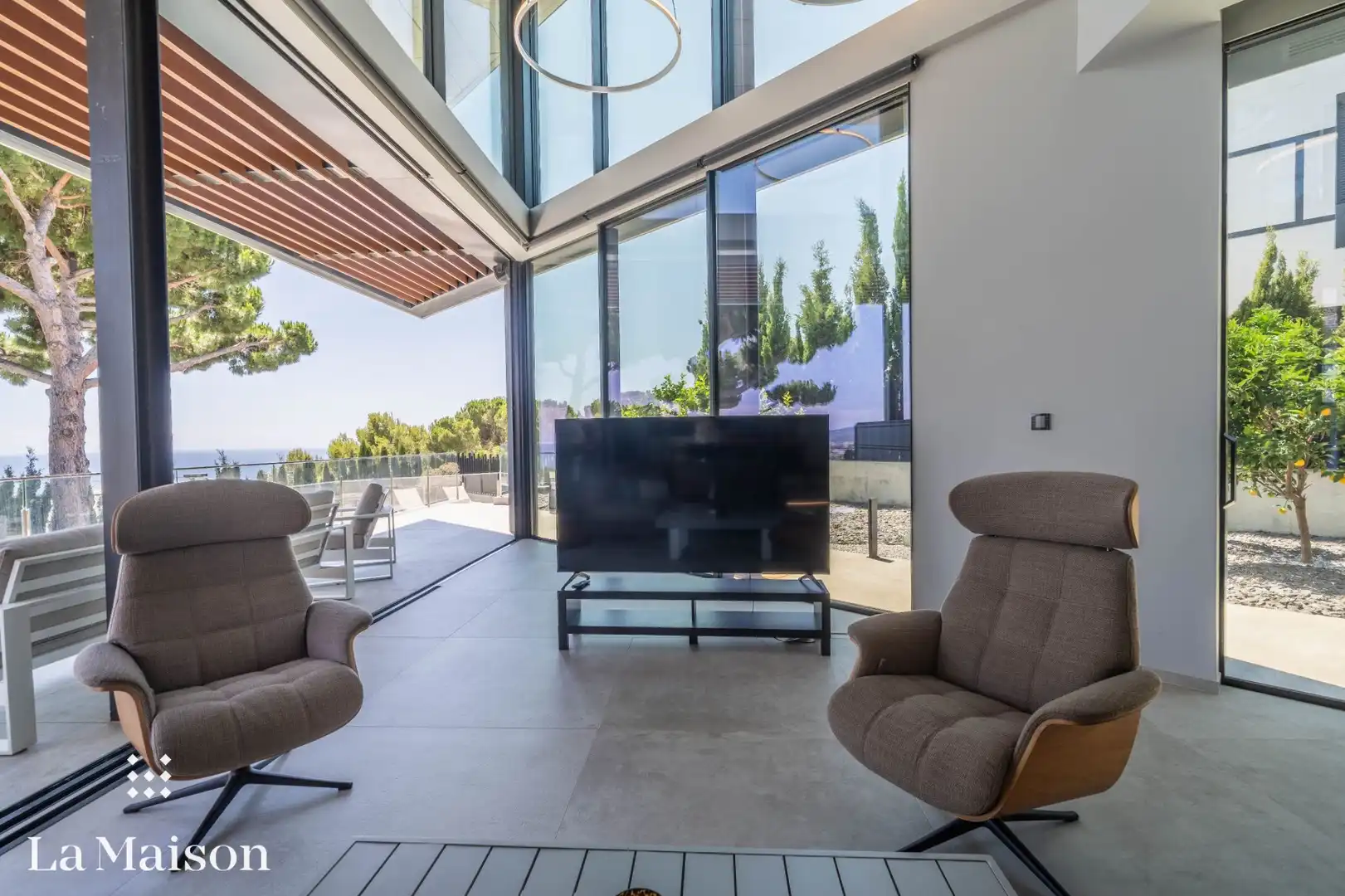 Sala de estar de Casa o chalet en venta en Caldes d'Estrac con Aire acondicionado, Calefacción y Jardín privado