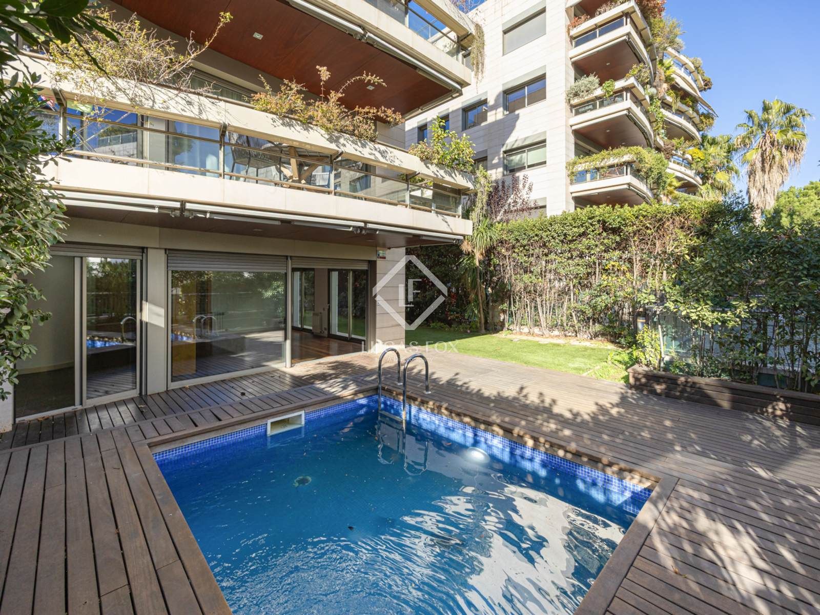 Piscina de Pis de lloguer en  Barcelona Capital amb Aire condicionat, Calefacció i Jardí privat