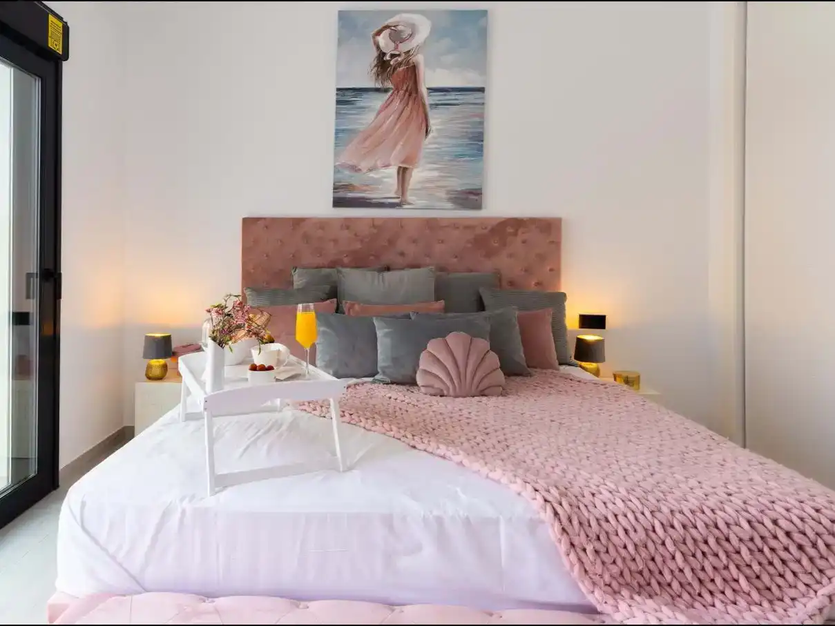 Schlafzimmer von Wohnungen zur Miete in Finestrat mit Klimaanlage, Schwimmbad und Balkon