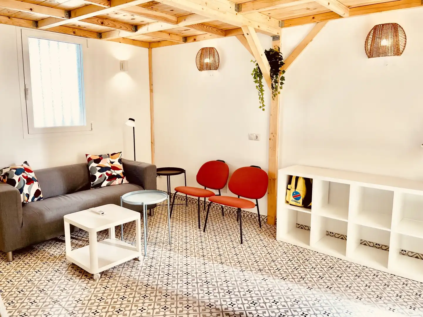 Sala de estar de Dúplex de alquiler en Madrid con Aire acondicionado, Terraza y Amueblado