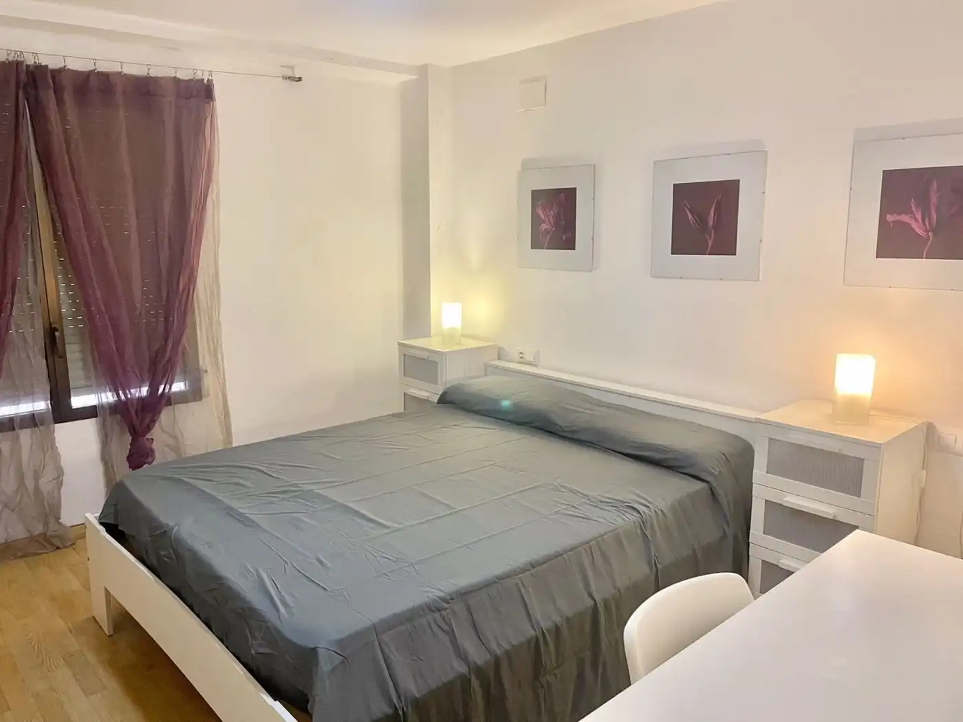 Schlafzimmer von Wohnung zur Miete in Valencia mit Klimaanlage
