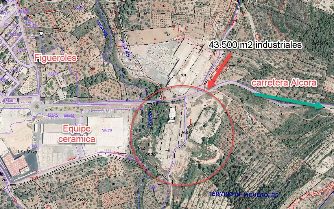 Terreno industrial en venta en Figueroles