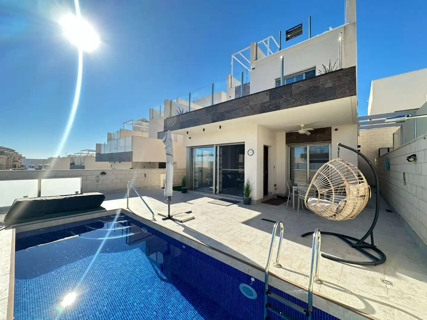 Swimming pool of Houses for sale in Orihuela  with Air Conditioner, Heating and Storage room