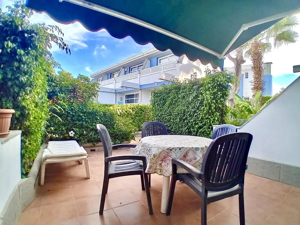 Terrasse von Maisonette zur Miete in San Bartolomé de Tirajana mit Klimaanlage, Privatgarten und Terrasse