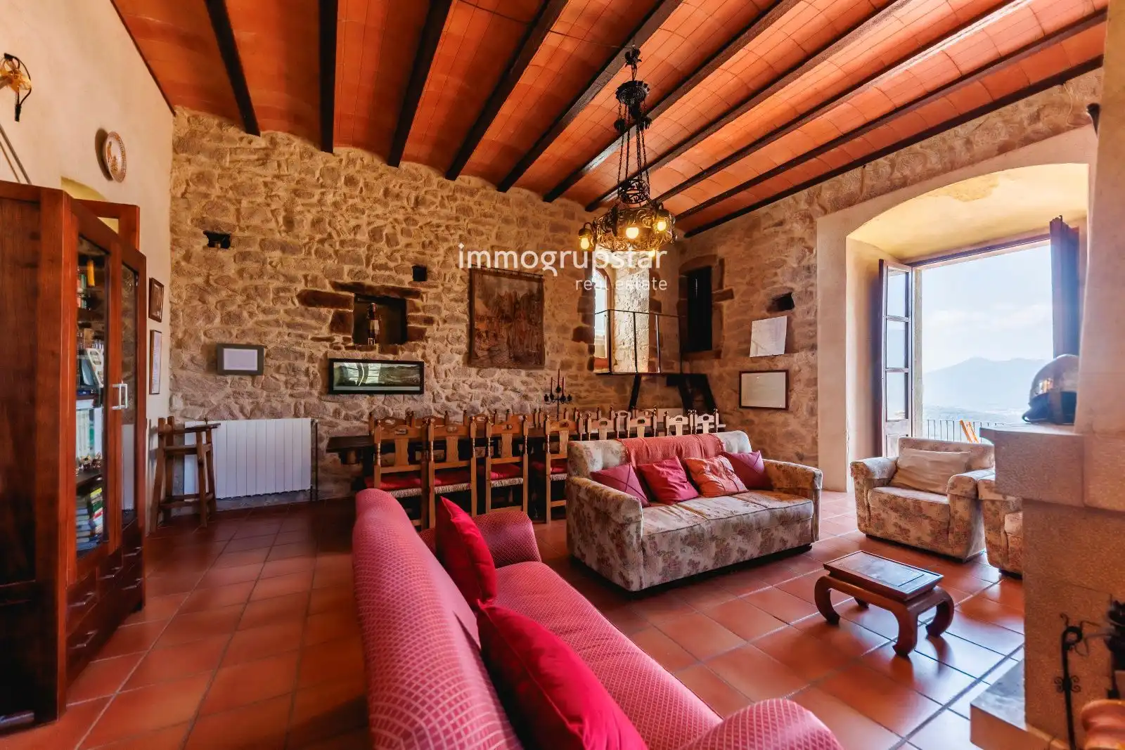 Sala de estar de Finca rústica en venta en Amer con Trastero