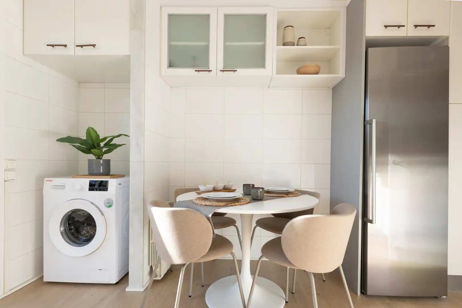 Küche von Wohnung zum Verkauf in Badalona mit Klimaanlage, Heizung und Privatgarten