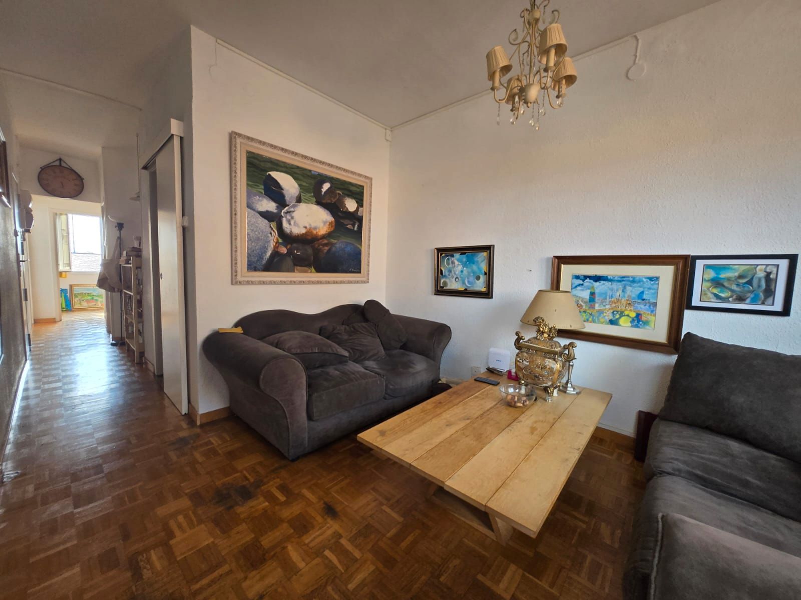 Living room of Attic for sale in  Barcelona Capital  with Heating, Terrace and Furnished