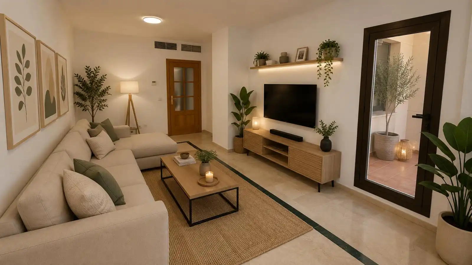 Sala de estar de Piso de alquiler en Torremolinos con Aire acondicionado, Calefacción y Terraza