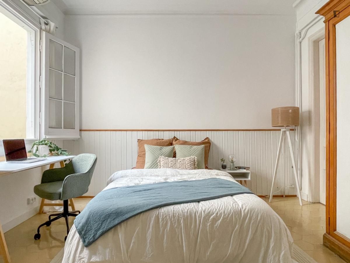 Dormitori de Apartament per a compartir en  Barcelona Capital amb Aire condicionat, Calefacció i Moblat