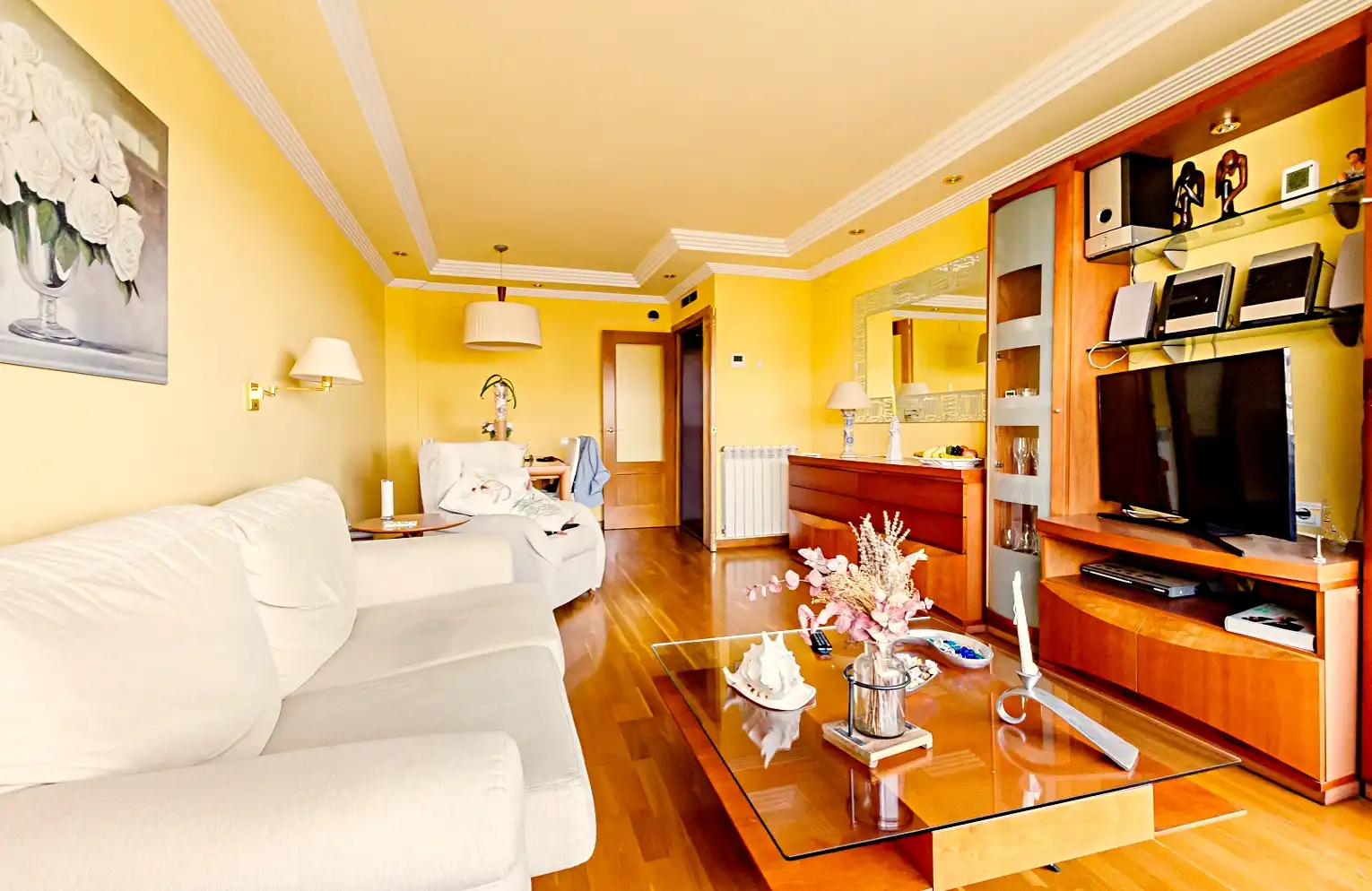 Sala de estar de Piso en venta en Barcelona con Aire acondicionado, Calefacción y Parquet