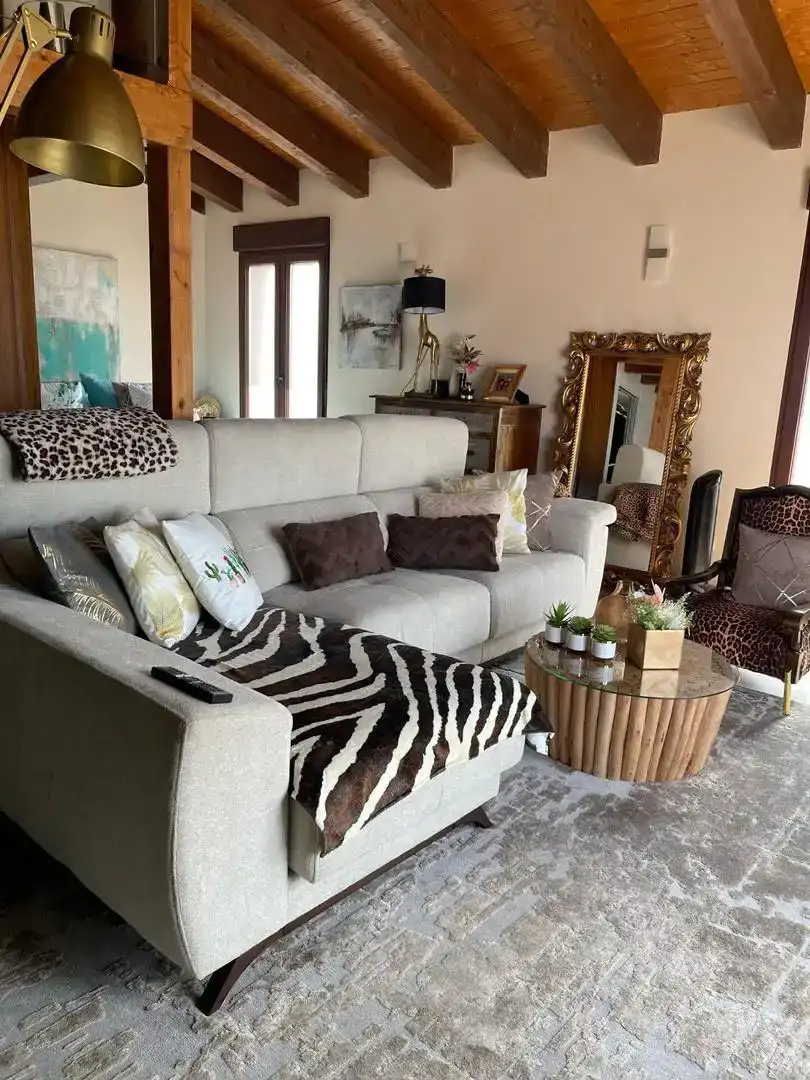 Sala d'estar de Casa o xalet en venda en Roales amb Aire condicionat, Parquet i Moblat
