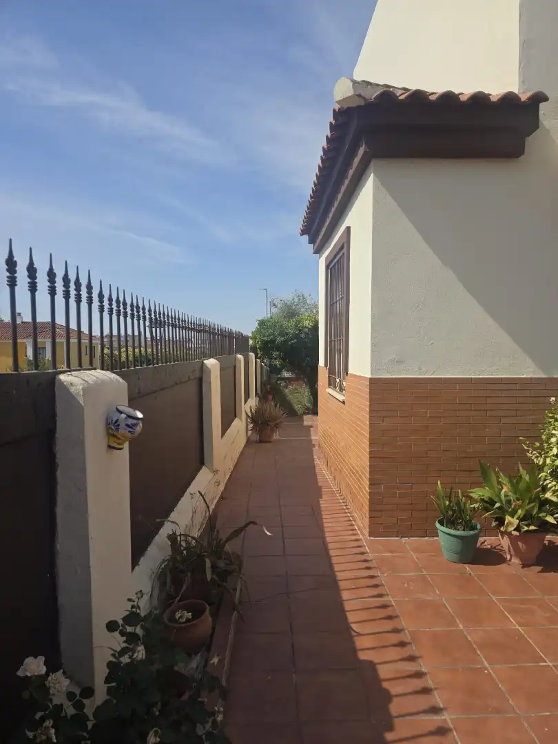 Vista exterior de Casa o xalet en venda en Castilleja de la Cuesta amb Aire condicionat, Jardí privat i Terrassa