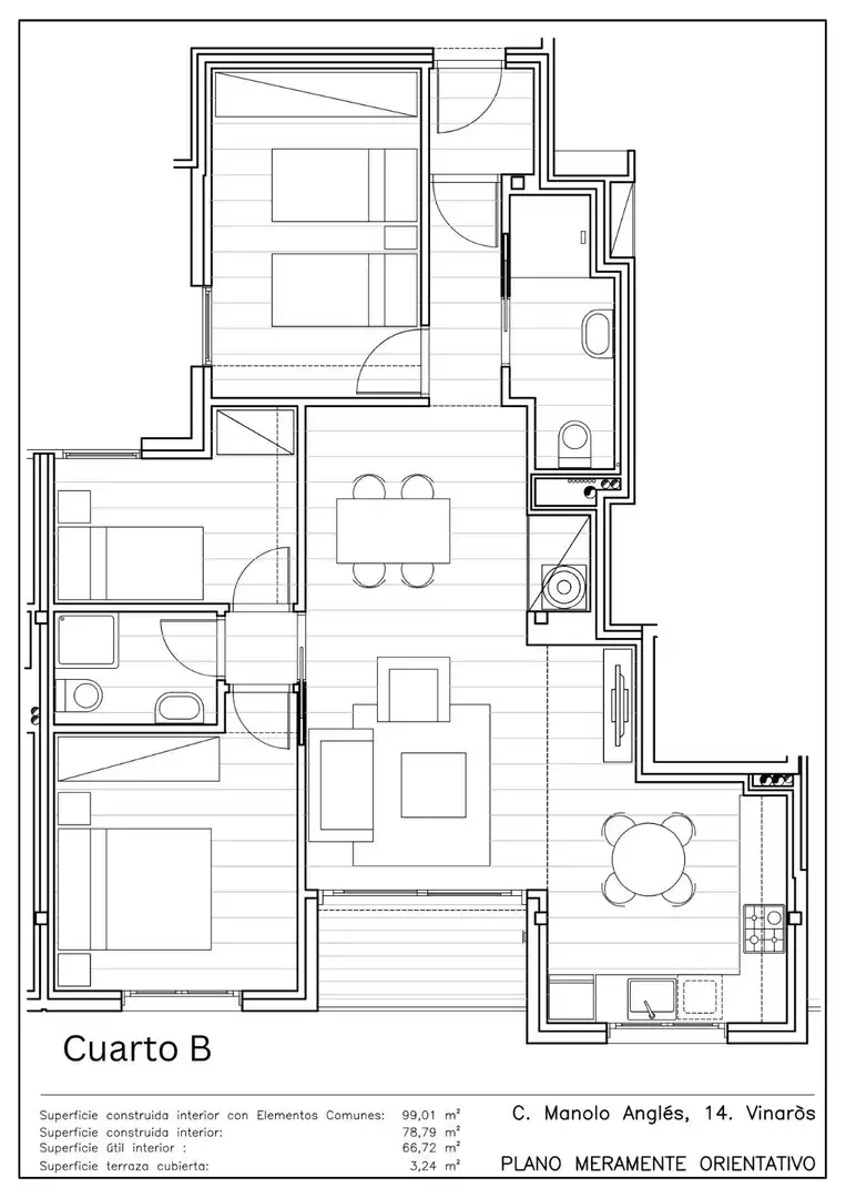 Wohnung zum Verkauf in Vinaròs mit Terrasse und Alarm