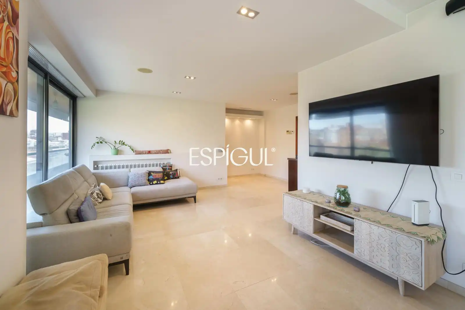 Sala de estar de Piso de alquiler en Barcelona con Aire acondicionado, Calefacción y Terraza