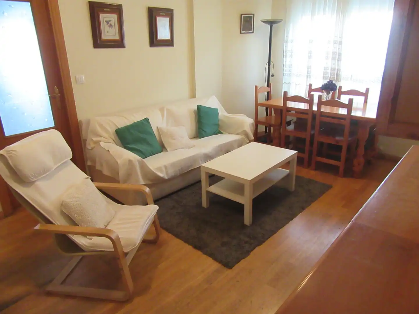 Wohnzimmer von Wohnung zur Miete in Zaragoza mit Heizung, Parkett und Terrasse