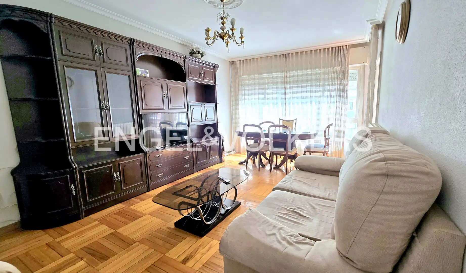 Living room of Flat for sale in Vigo   with Heating, Parquet flooring and Terrace