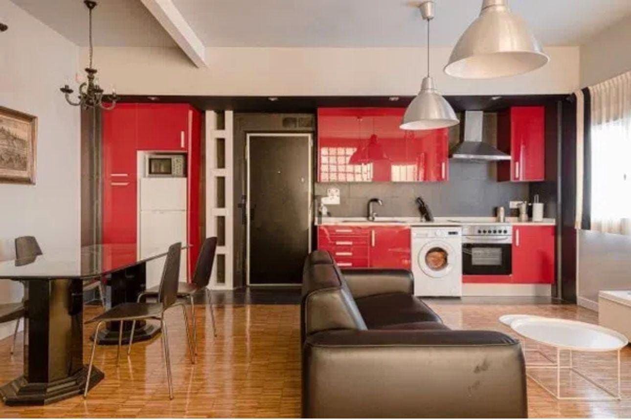 Cuina de Loft de lloguer en  Madrid Capital amb Aire condicionat, Calefacció i Parquet