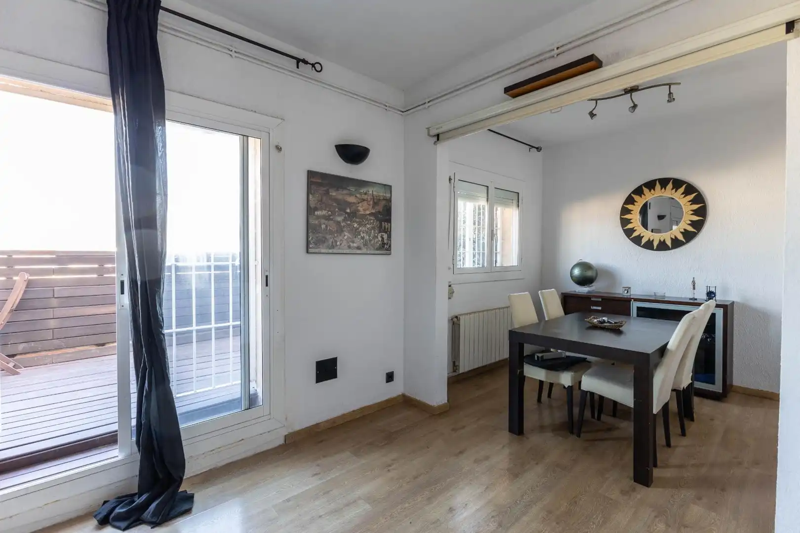 Dining room of Attic for sale in  Barcelona Capital  with Parquet flooring, Terrace and Jacuzzi