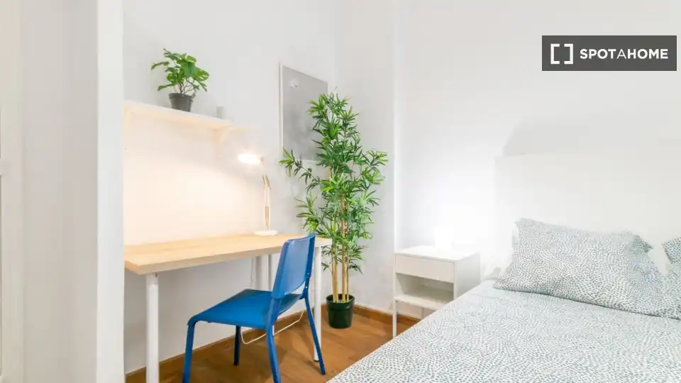 Schlafzimmer von Wohnung zur untervermieten in Barcelona mit Klimaanlage, Heizung und Möbliert