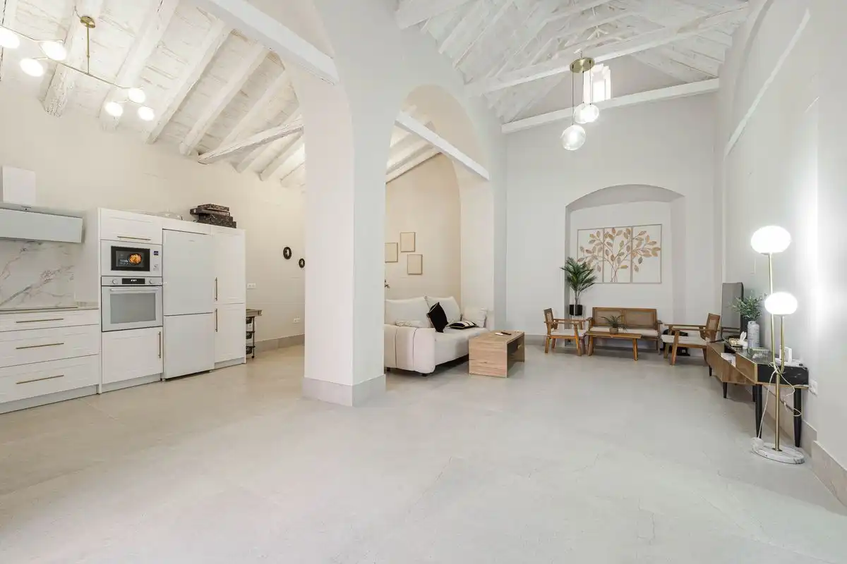 Living room of Flat for sale in Utrera  with Heating, Terrace and Furnished