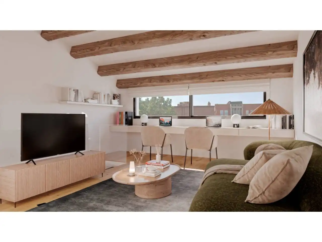 Living room of Houses for sale in Sabadell  with Air Conditioner, Private garden and Parquet flooring