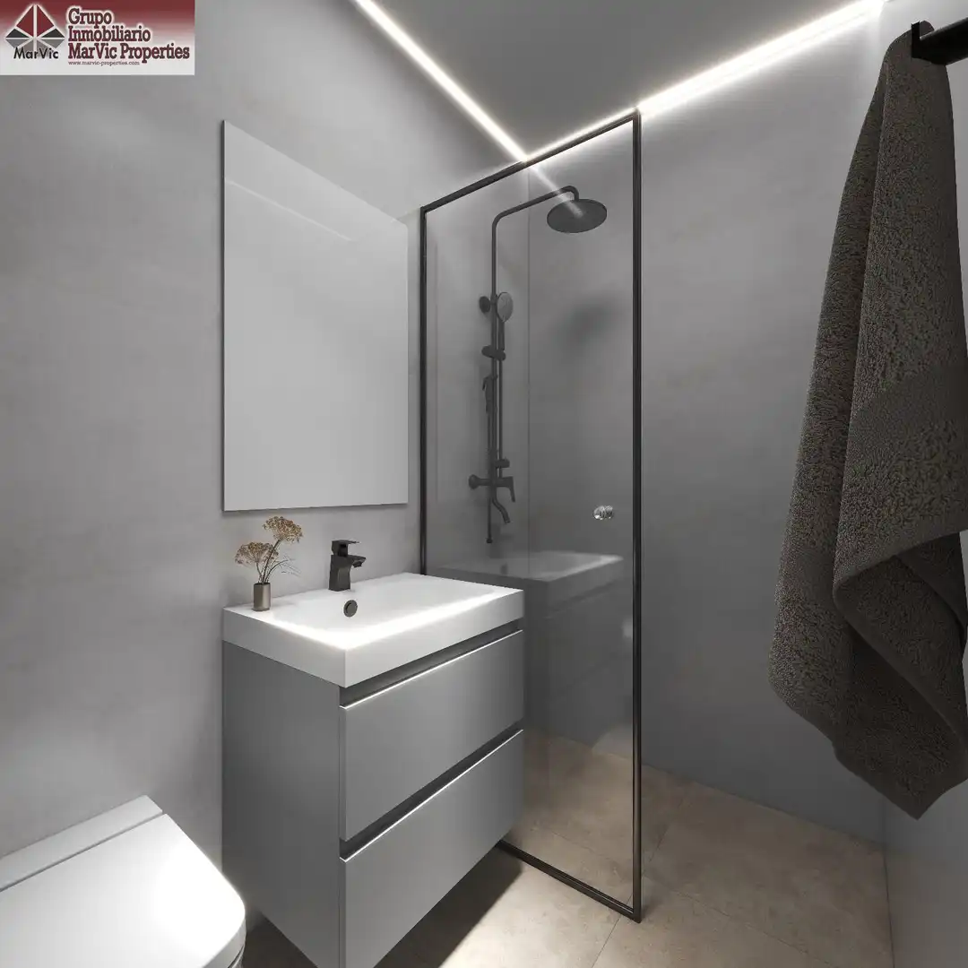 Baño de Apartamento en venta en Villajoyosa / La Vila Joiosa con Aire acondicionado, Terraza y Amueblado