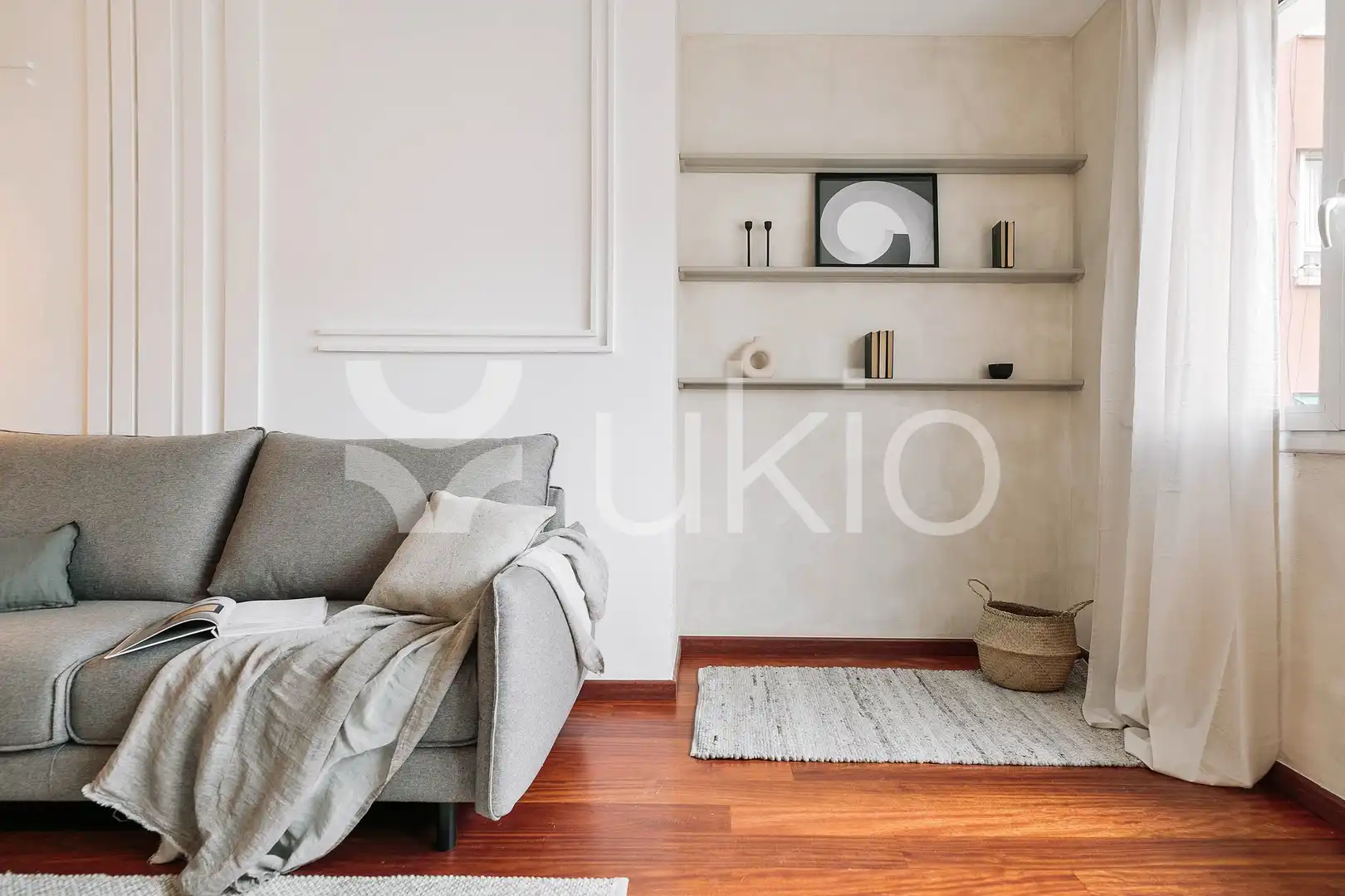 Sala de estar de Apartamento de alquiler en Barcelona con Aire acondicionado, Calefacción y Amueblado