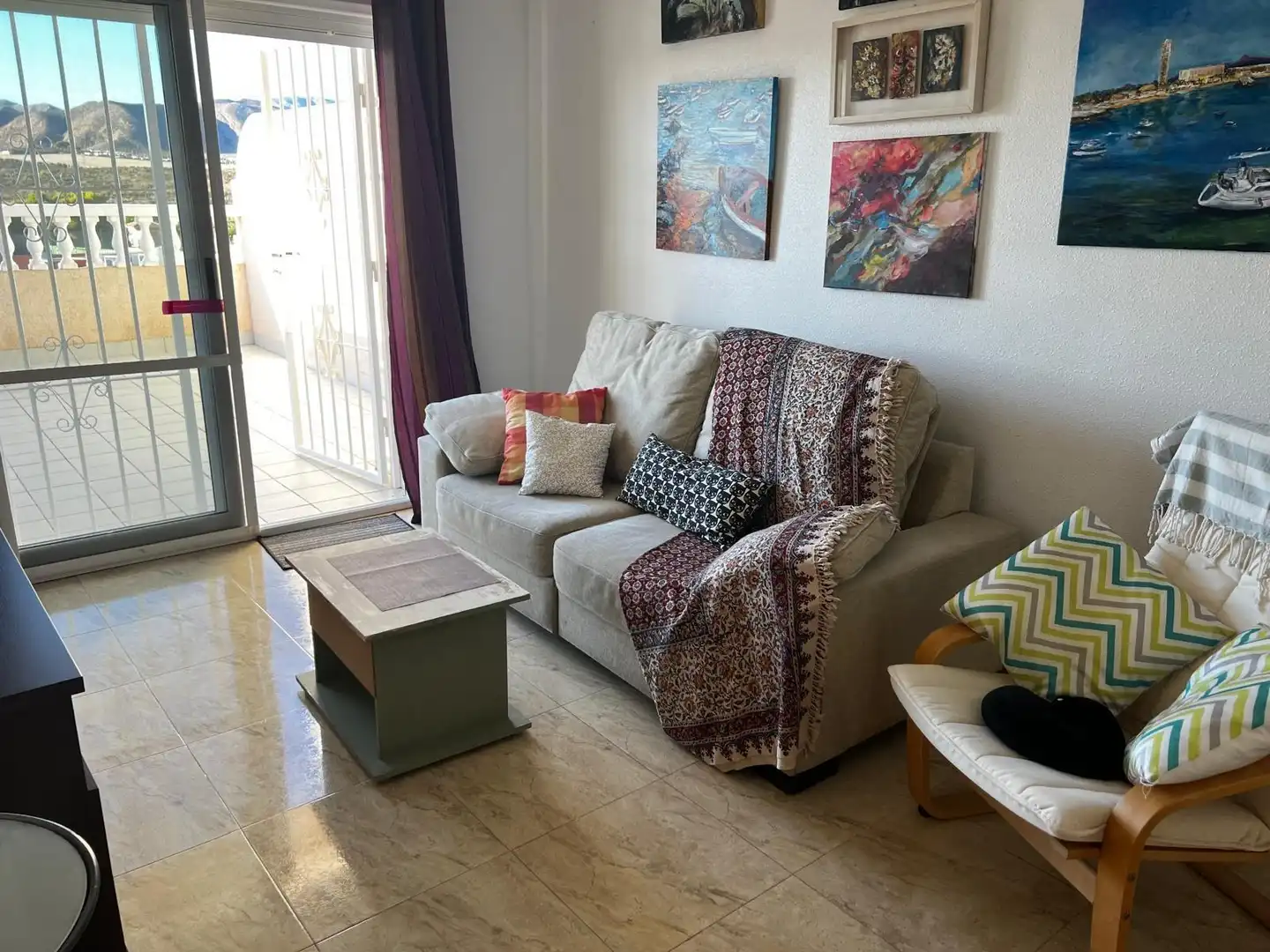 Sala d'estar de Pis de lloguer en Cartagena amb Terrassa