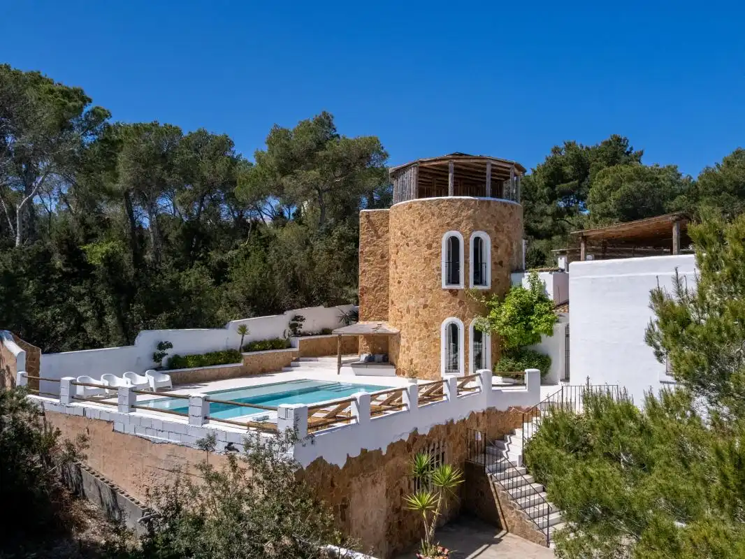 Exterior view of Houses for sale in Sant Josep de sa Talaia  with Air Conditioner, Heating and Private garden