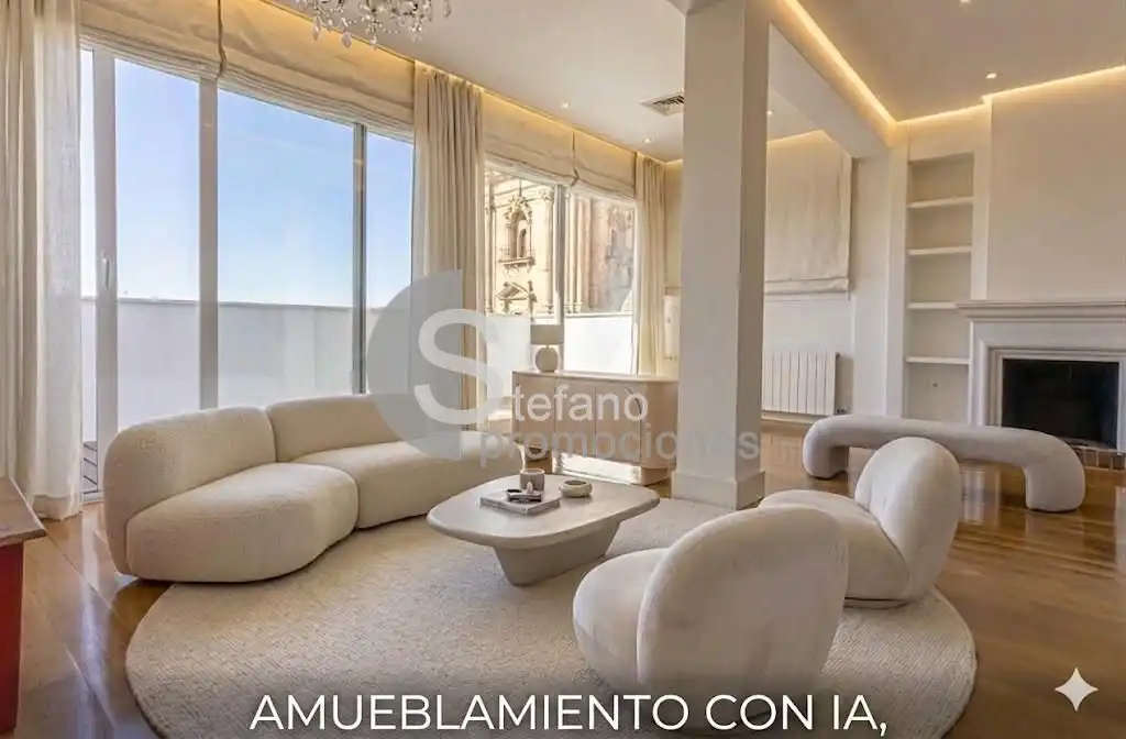 Sala de estar de Ático de alquiler en Málaga con Aire acondicionado, Calefacción y Parquet