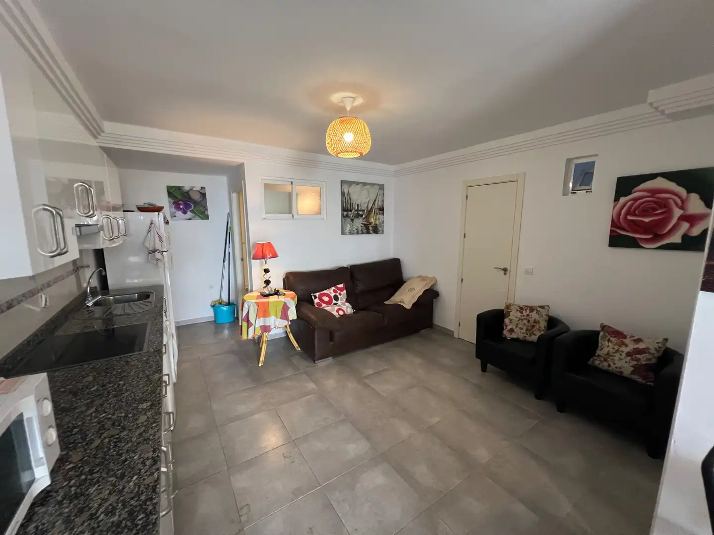 Wohnzimmer von Wohnung zur Miete in Benalmádena mit Terrasse, Möbliert und Ofen