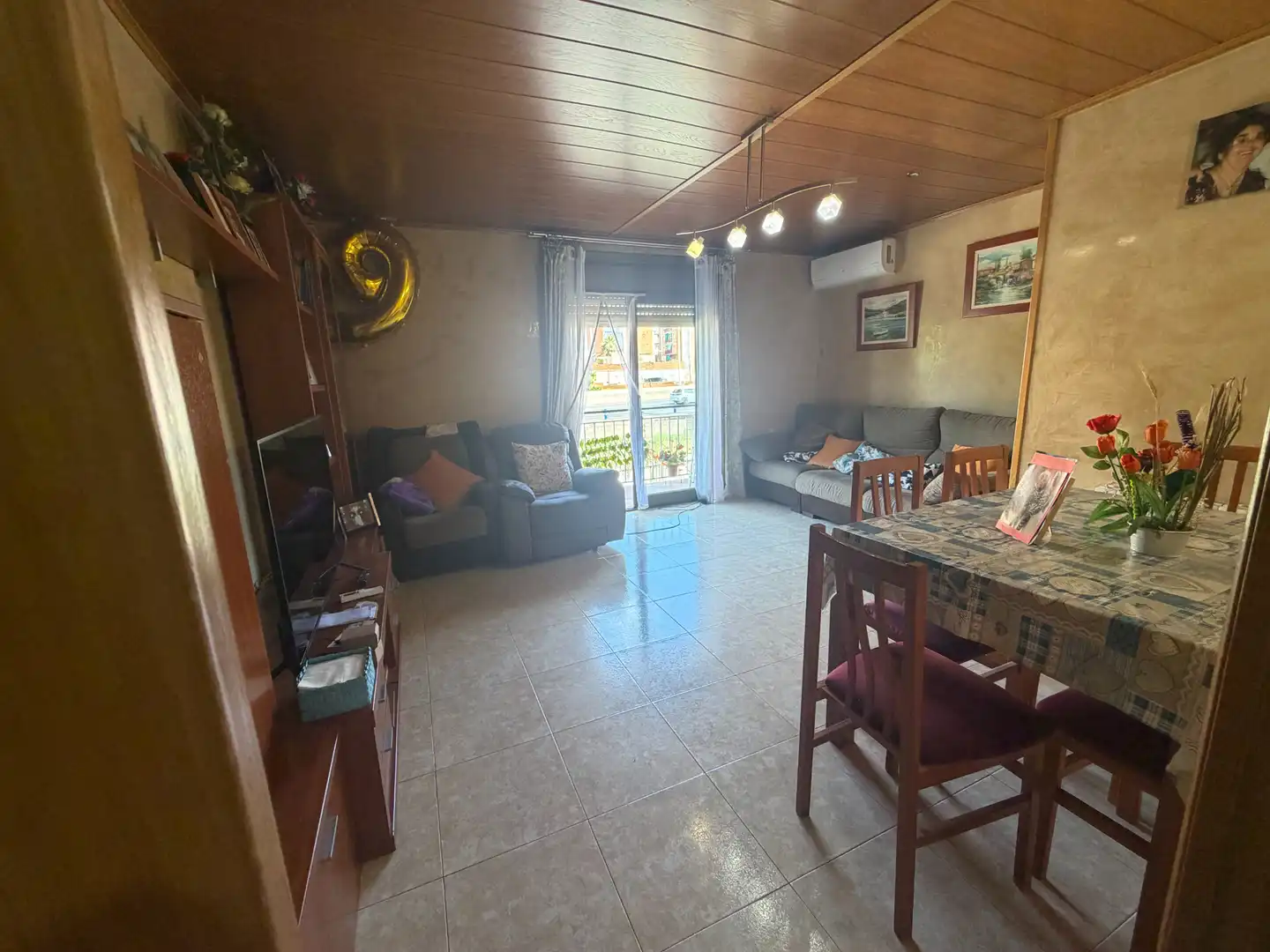 Sala de estar de Piso en venta en Badalona con Aire acondicionado y Balcón