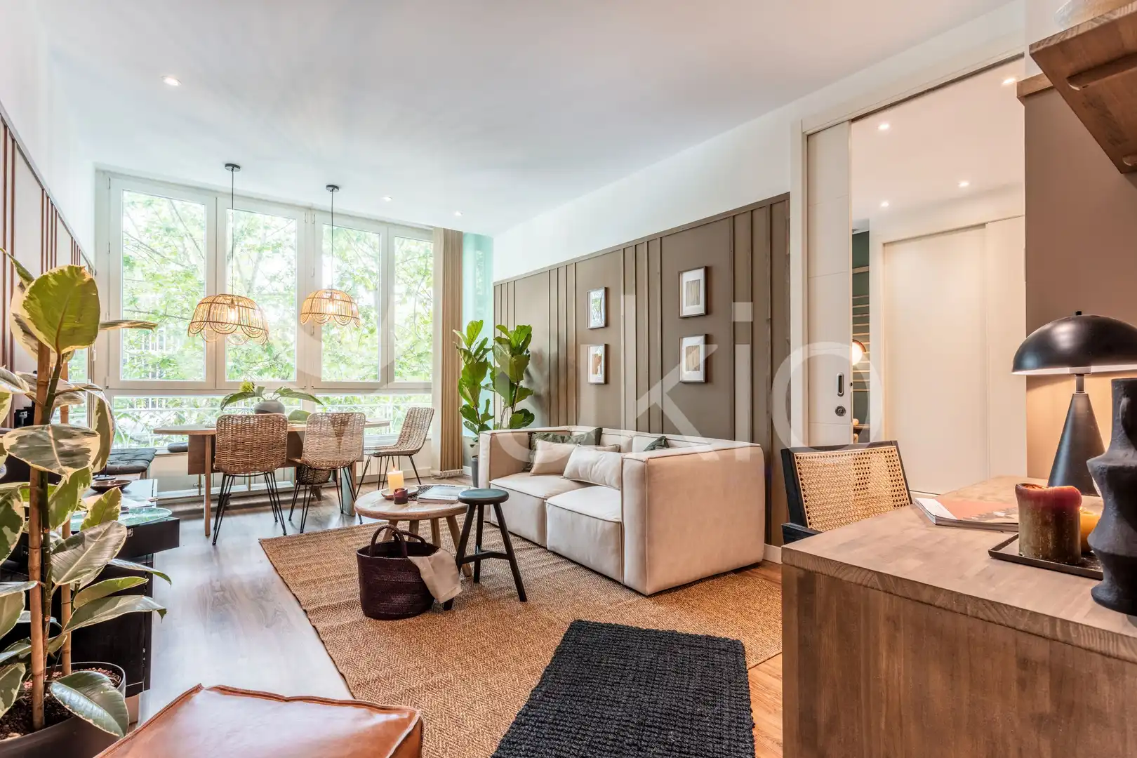 Sala de estar de Apartamento de alquiler en Madrid con Aire acondicionado, Horno y Lavadora