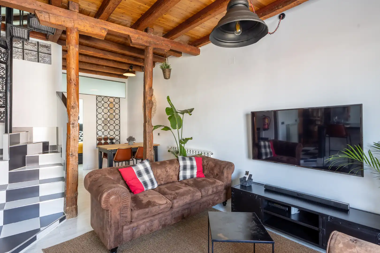Sala de estar de Ático de alquiler en Madrid con Aire acondicionado, Calefacción y Parquet