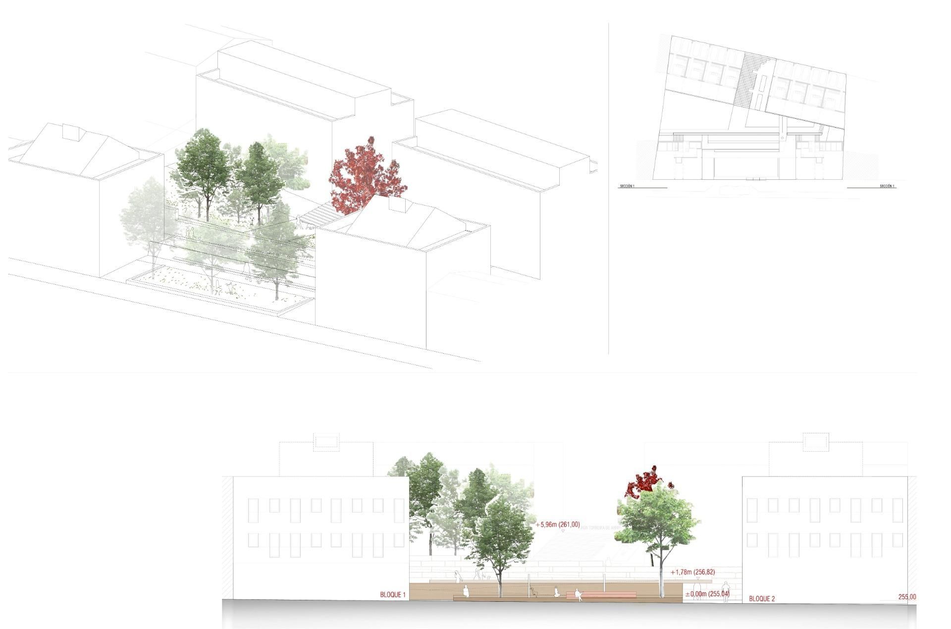 Vista exterior de Casa adosada en venda en Santiago de Compostela  amb Calefacció, Jardí privat i Terrassa