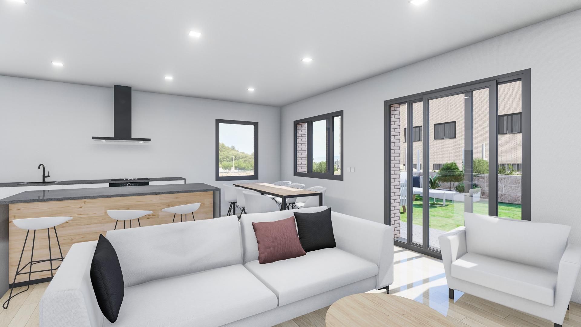 Sala d'estar de Casa adosada en venda en La Garriga amb Aire condicionat, Calefacció i Jardí privat