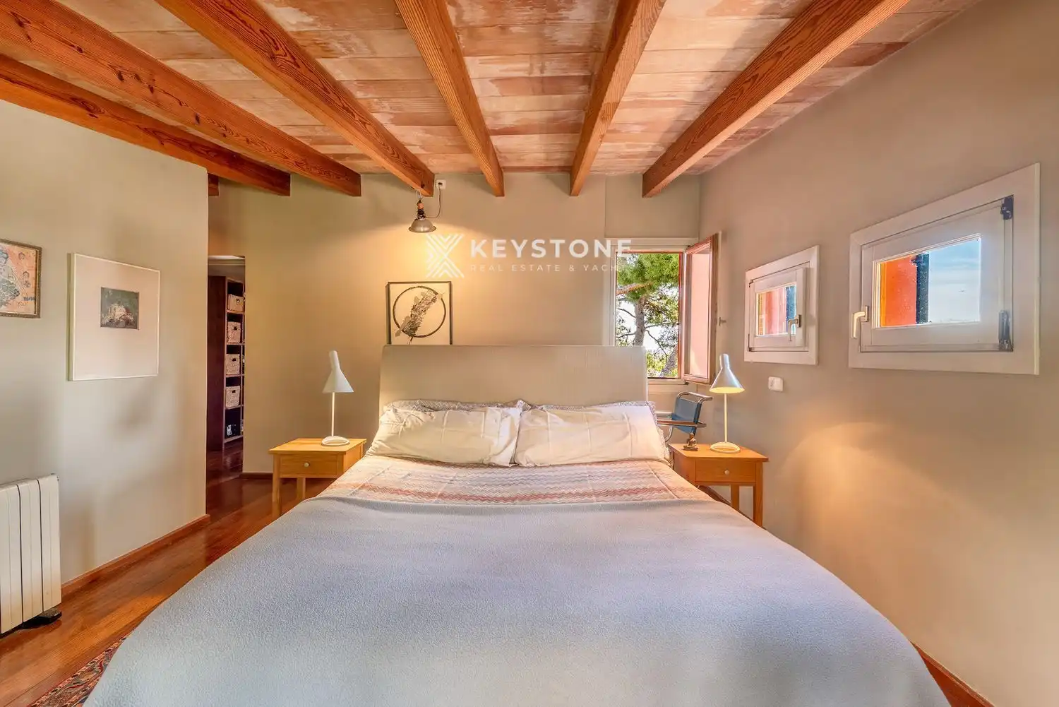 Schlafzimmer von Dachboden zur Miete in  Palma de Mallorca mit Klimaanlage, Terrasse und Abstellraum
