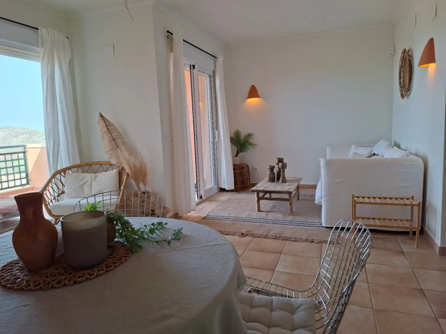 Wohnzimmer von Wohnungen zum Verkauf in Pedreguer mit Klimaanlage, Heizung und Privatgarten
