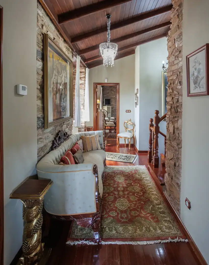 Sala de estar de Finca rústica en venta en Cospeito con Piscina