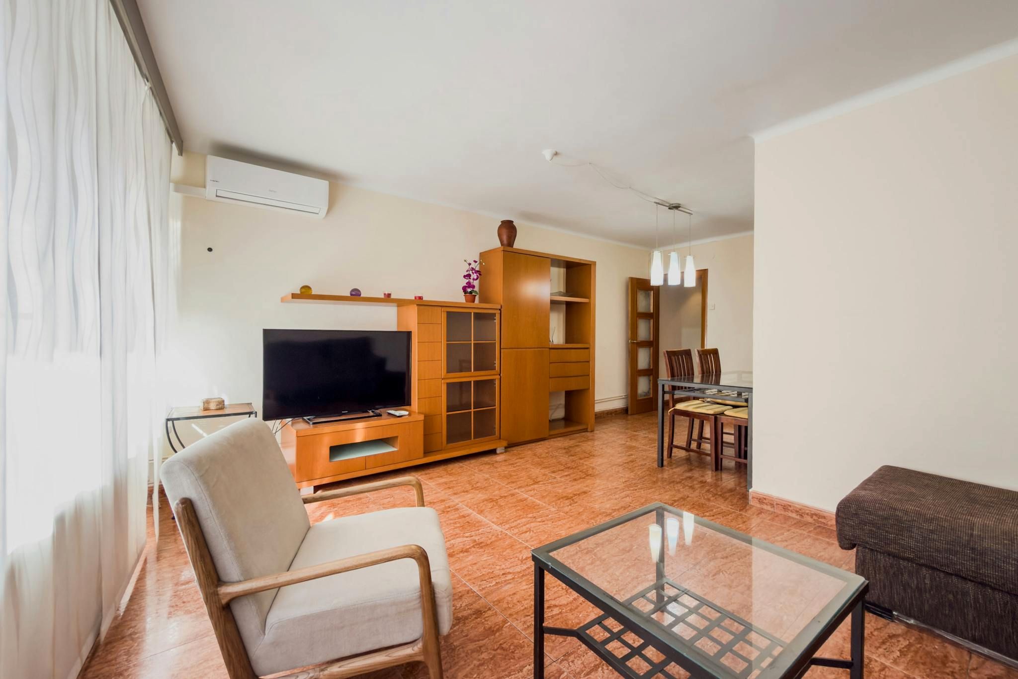 Living room of Flat to rent in  Barcelona Capital  with Air Conditioner, Heating and Furnished